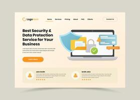 Security and protection web ui header design with minimalist illustration vector