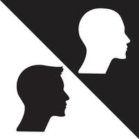 Dual Human Profiles in Profile View with Clean Design vector
