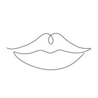 Lips Drawn With One Continuous Line vector