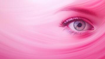 Dreamlike Abstract Eye with Whimsical Pink Hues and Surreal Textures Depicting Futuristic Visionary Art in Contemporary Digital Aesthetic photo