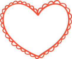 Retro Heart Frame Wavy Ribbon Valentine Squiggle Flat Design png
