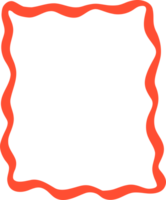 Retro Wavy Ribbon Rectangle Frame Valentine Squiggle Flat Design png