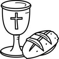 Communion icon in hand drawn style vector