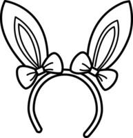 A hand drawn icon of a bunny headband vector