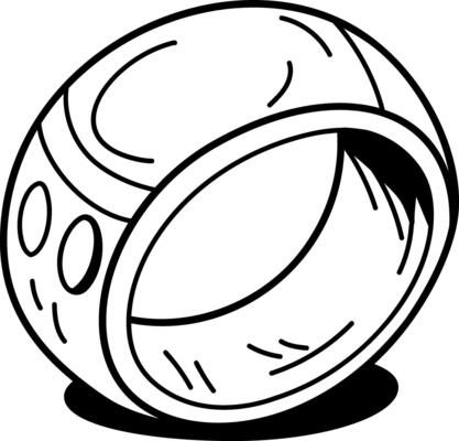 A hand drawn icon of a silver ring