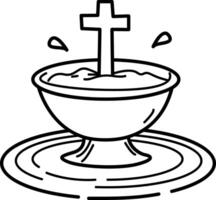 A sketchy icon of baptismal water vector