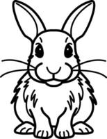 A hand drawn icon of a cute rabbit vector