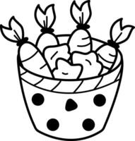 A hand draw icon of carrot bucket vector
