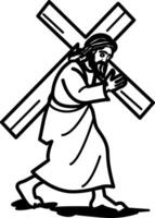 A sketchy icon of jesus cross vector