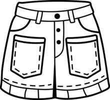 A doodle icon of a denim skirt vector