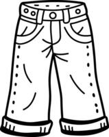 Pants icon in hand drawn style vector