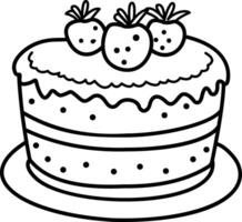 A hand drawn icon of a sweet cake vector