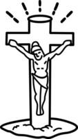 Crucifixion sign icon in sketchy style vector