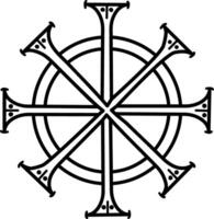 Chi rho sign icon in sketchy style vector