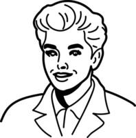 A hand drawn icon of a singer vector