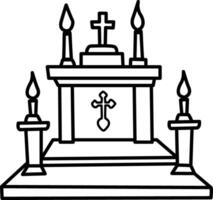 A hand drawn icon of an altar vector