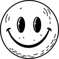 Smiley icon in doodle style vector