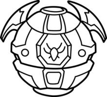 A doodle icon of a bakugan toy vector