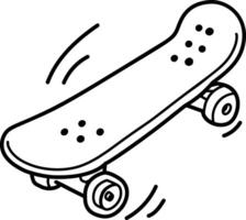 A hand drawn icon of a skateboard vector