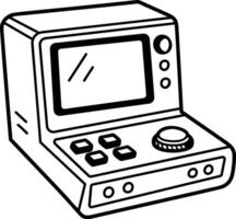 Retro game icon in doodle style vector