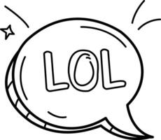 Lol message icon in hand drawn style vector
