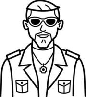 Cool boy icon in hand drawn style vector