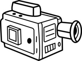 A hand drawn icon of a camcorder vector
