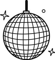 Disco ball icon in doodle style vector