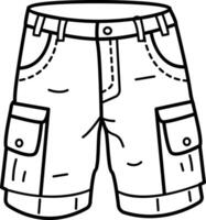 Cargo shorts icon in doodle style vector