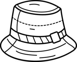 A doodle style icon of a bucket hat vector