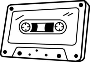 A hand drawn icon of a cassette vector