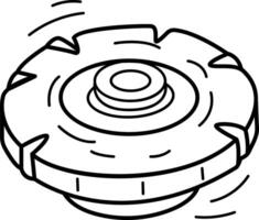 Spinning toy icon in hand drawn style vector