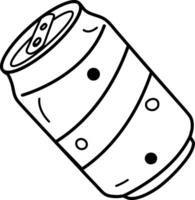 A soda can icon in doodle style vector