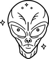 A hand drawn icon of an alien head vector