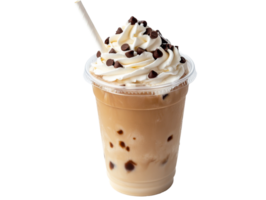 Delicious cold beverage topped with whipped cream png