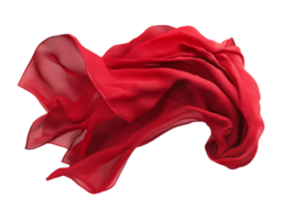 Elegant red scarf flowing in soft motion png