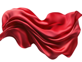 Flowing red fabric draped gracefully in the air png