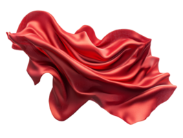 Flowing red fabric with elegant draping shapes png