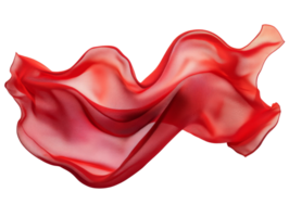 Graceful red silk fabric in the air png