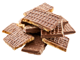 Stacked chocolate wafers in a heap png