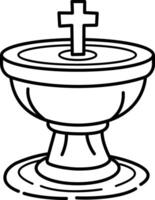 Baptism icon in doodle style vector