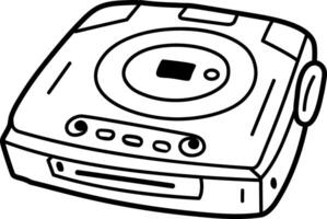 Cd player icon in doodle style vector