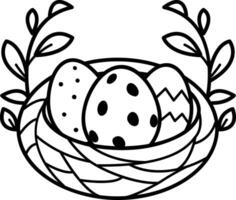 A hand drawn icon of an egg nest vector