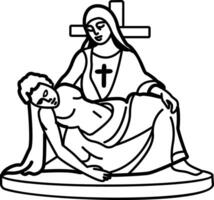 Pieta icon in hand drawn style vector