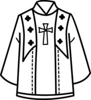 Priest vestment icon in sketchy style vector