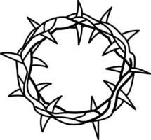 Doodle style icon of a thorn crown vector