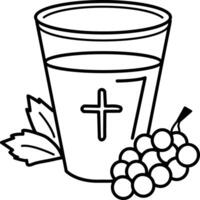 Cup of salvation icon in doodle style vector