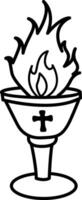 Vigil lamp icon in doodle style vector