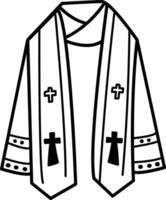 A hand drawn icon of priest stole vector