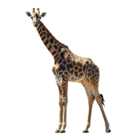 Giraffe standing gracefully in a plain background png